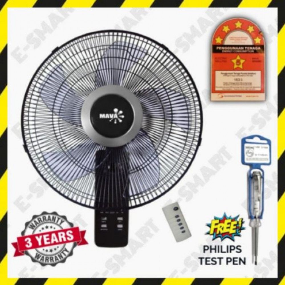 Mava 16inch 5-Blade Remote Control Wall Fan (5Stars Rating) Kipas Dinding Mava 16inch 5-Blade Remote Control Wall Fan (5Stars Rating) Kipas Dinding