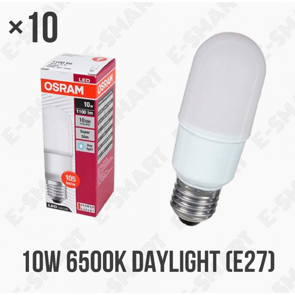 10PCS x OSRAM LED VALUE STICK BULB 10W E27 220-240V DAY LIGHT 10PCS x OSRAM LED VALUE STICK BULB 10W E27 220-240V DAY LIGHT