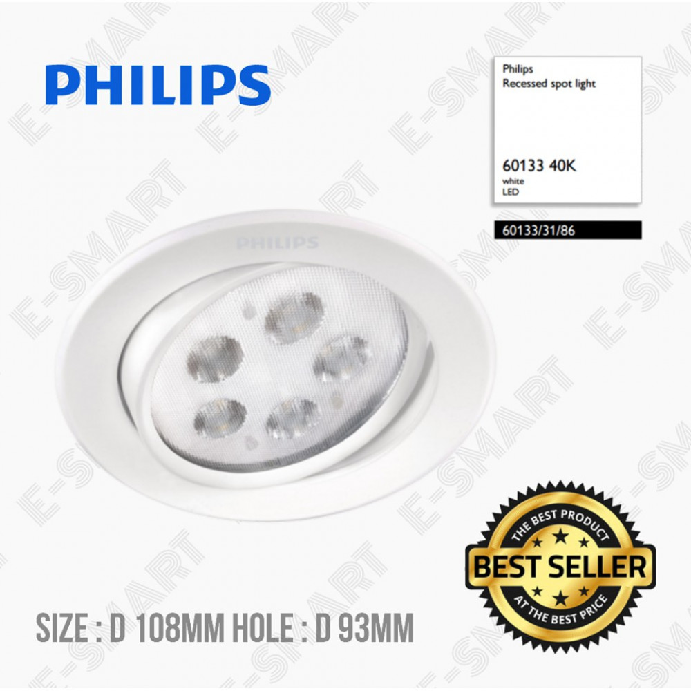 PHILIPS RECESSED SPOT LIGHT 60133/31/86 60133 4000K COOL WHITE LED PHILIPS RECESSED SPOT LIGHT 60133/31/86 60133 4000K COOL WHITE LED