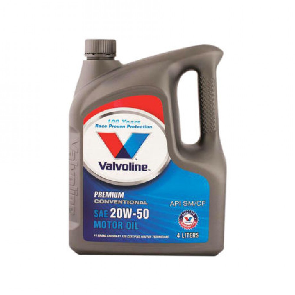 Valvoline 20W50 Premium Conventional Motor Oil 4L SN