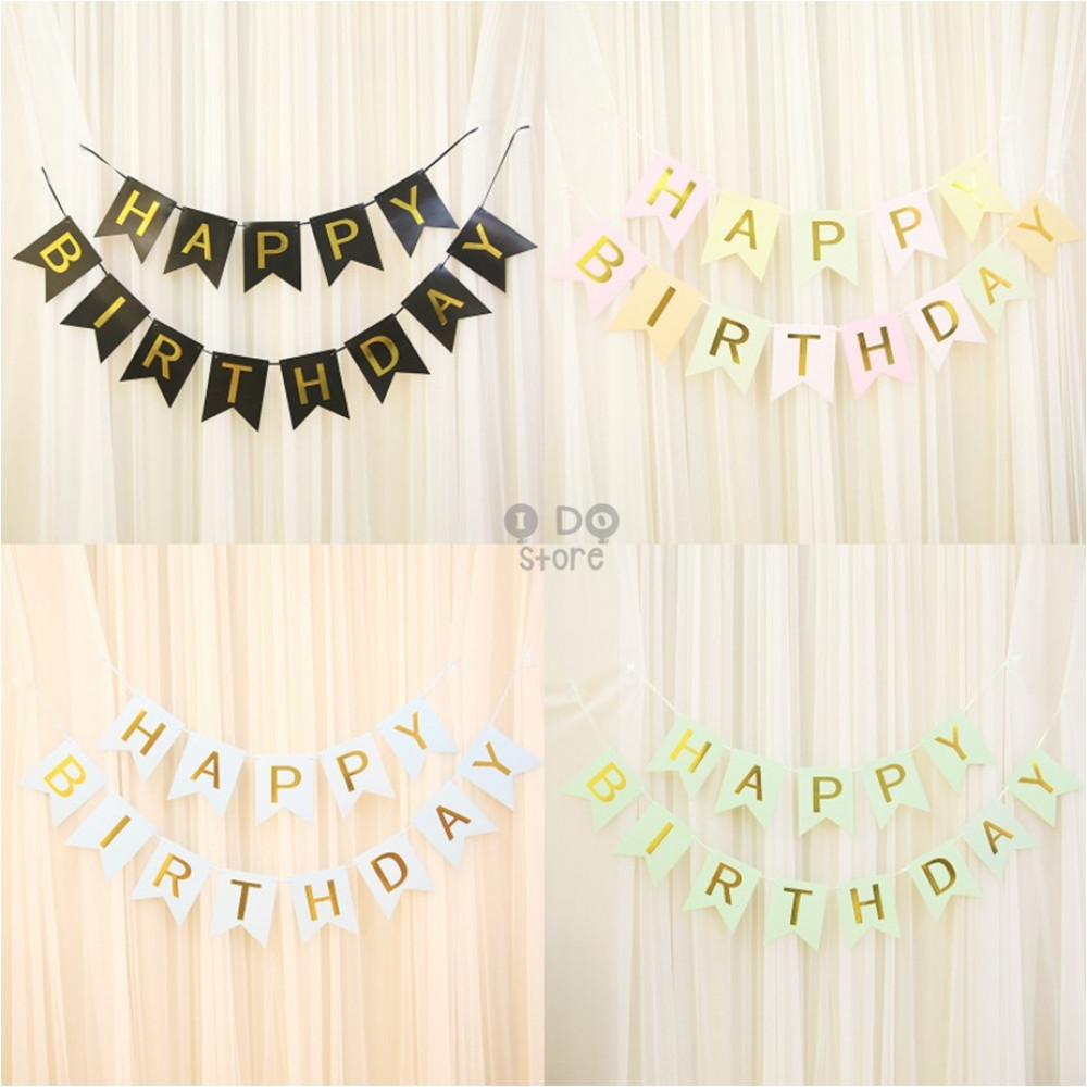 【READY STOCK】Simple Happy Birthday Paper Flag Hang Pennants/Banner 【READY STOCK】Simple Happy Birthday Paper Flag Hang Pennants/Banner