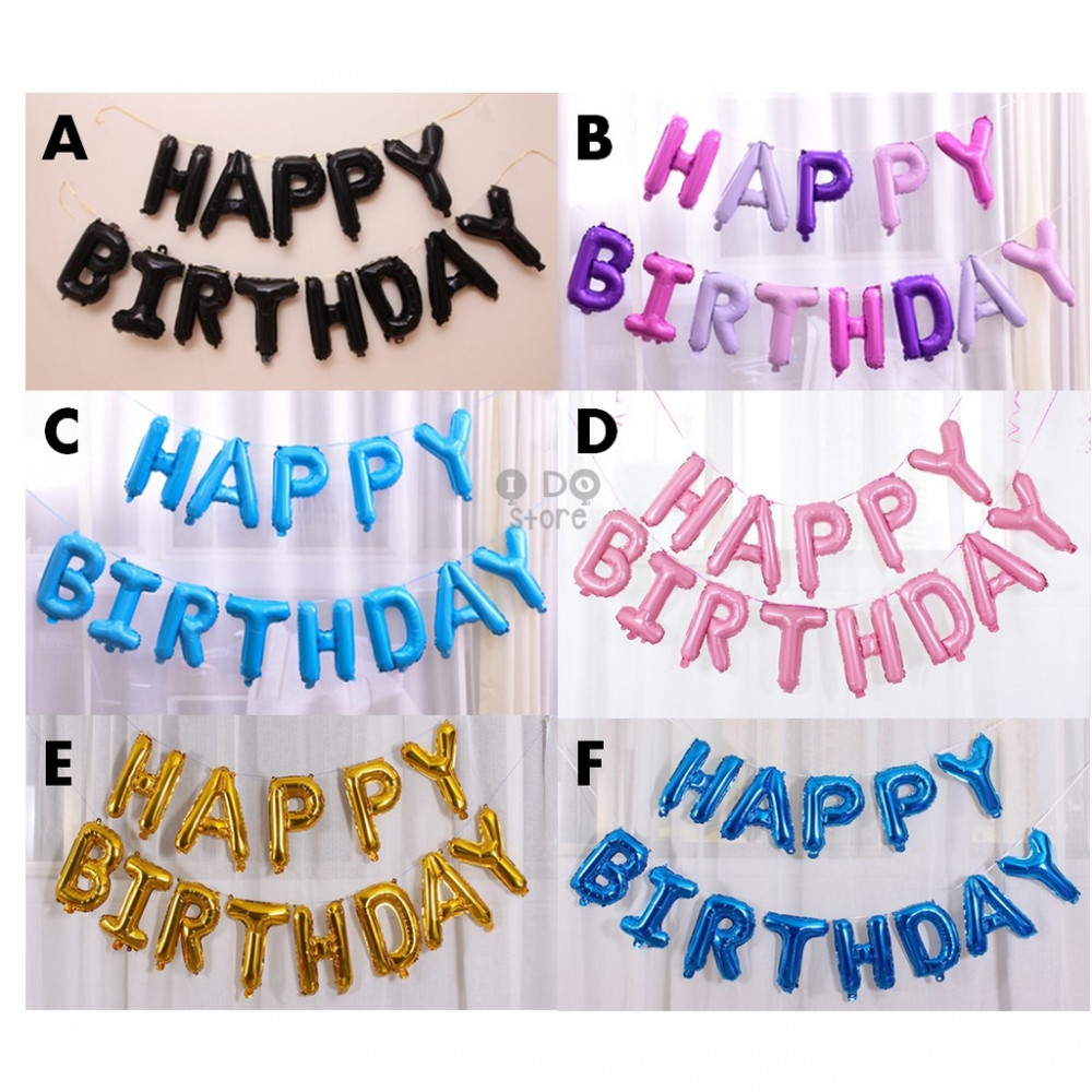 【READY STOCK】NEW DESIGN Hanging Happy Birthday Word Balloon Set 【READY STOCK】NEW DESIGN Hanging Happy Birthday Word Balloon Set