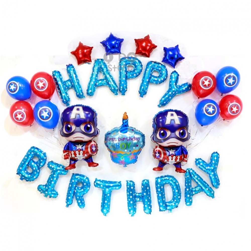 【READY STOCK】Captain America Birthday Party/Baby Boy Shower Balloon Set 【READY STOCK】Captain America Birthday Party/Baby Boy Shower Balloon Set