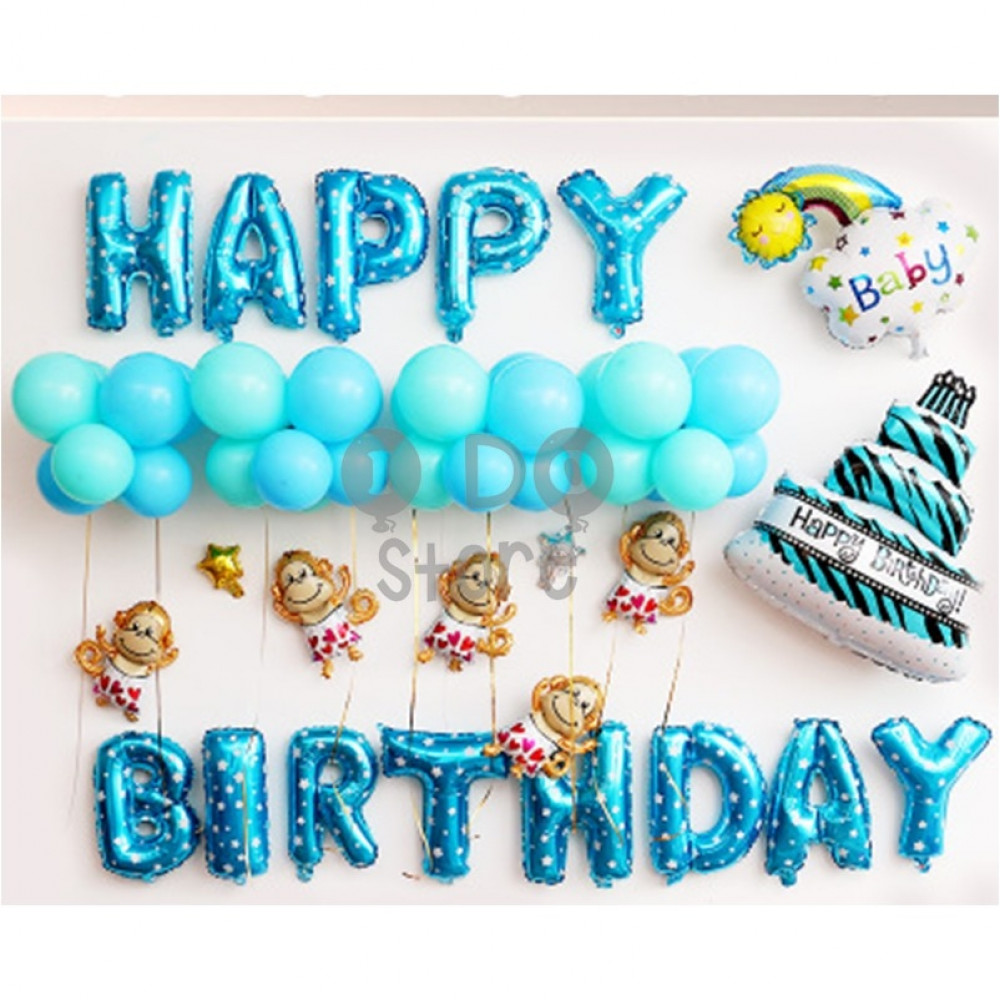 【READY STOCK】Monkey Boy Birthday Party Balloon Set ( BLUE ) 【READY STOCK】Monkey Boy Birthday Party Balloon Set ( BLUE )