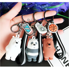 image of 【READY STOCK】We Bare Bears Cute Cartoon Keychain (Ice Bear/Panda/Grizzly)