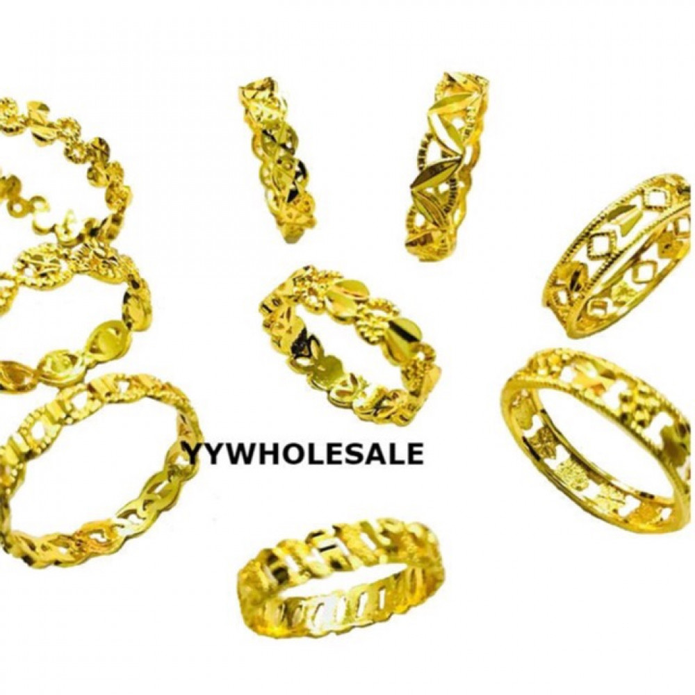 Design Kedai Emas - 24k Cincin Emas Korea / Gold Plated Ring Ready Stock