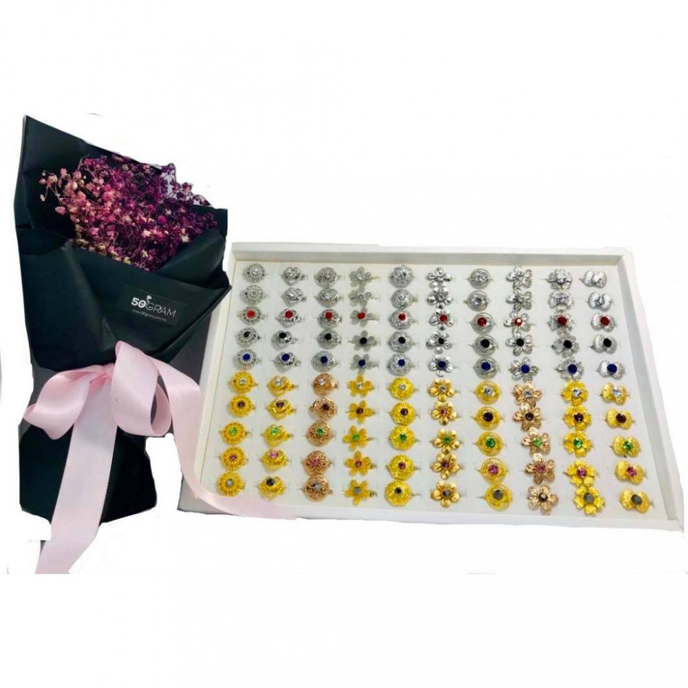 Mix 10 Design 100pcs Baby Brooch Single Diamond Ready Stock With Box