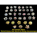 30pcs Mix Design Gold/Silver Shine Diamond Randomly Pick Baby Brooch Ready Stock