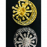 Bintang Bulan Batu Korea Brooch Pin Scarf Ring Ready Stock Wholesale