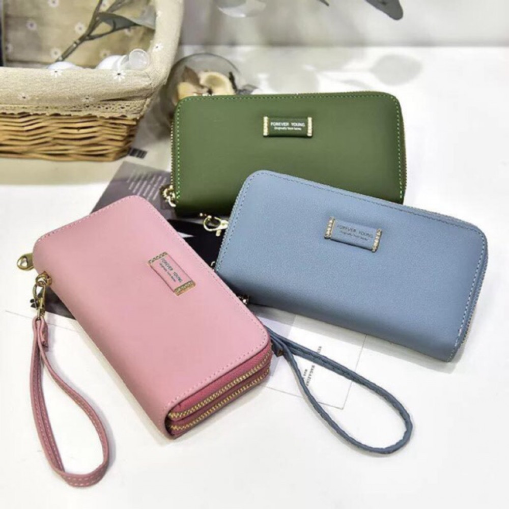 JR19 Double Zip Forever Young Lady Purse with Hand Hold Ready Stock JR19 Double Zip Forever Young Lady Purse with Hand Hold Ready Stock