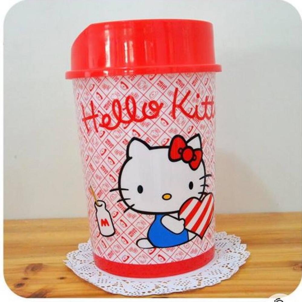 Hello Kitty White Red House Office Used Trash Bin Ready Stock Hello Kitty White Red House Office Used Trash Bin Ready Stock