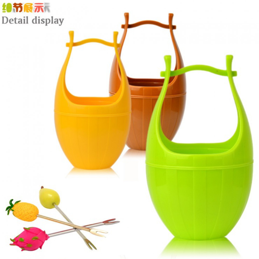 Fruit Fork 6pcs in Wooden Barrel with Box Ready Stock Fruit Fork 6pcs in Wooden Barrel with Box Ready Stock