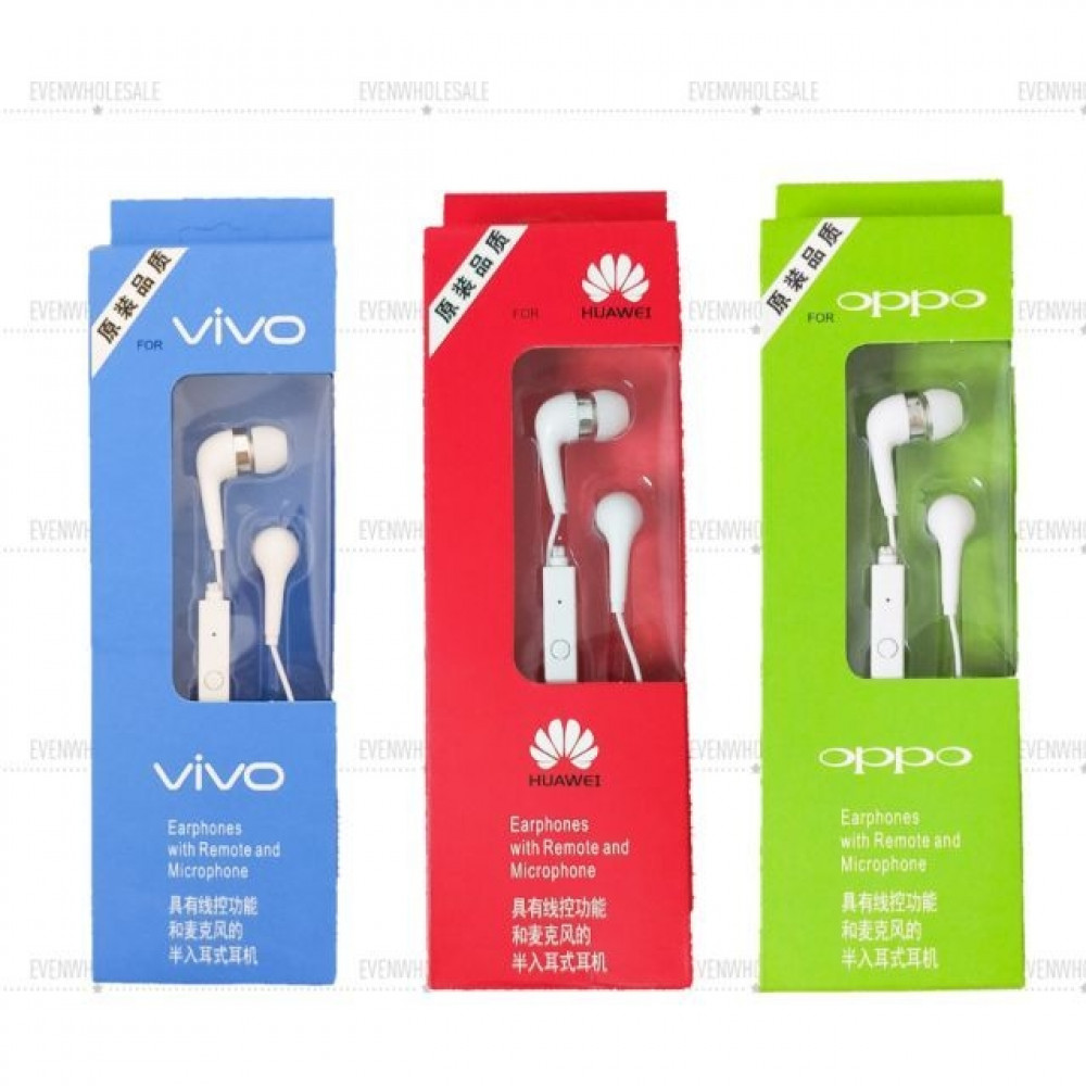 New Vivo/Huawei/Oppo Wired Earphones wih Mic & Microphone Ready Stock New Vivo/Huawei/Oppo Wired Earphones wih Mic & Microphone Ready Stock