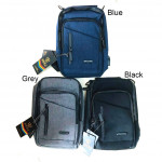 Men's Bags- Men Cross Bag #16892 Canvas Mix Nylon Material With Long Strap Ready Stock