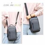 Men's Bags- Men Cross Bag #16892 Canvas Mix Nylon Material With Long Strap Ready Stock