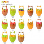 Cute Wooden Barrel 6pcs Fruit Fork Randomly Pick Design Ready Stock