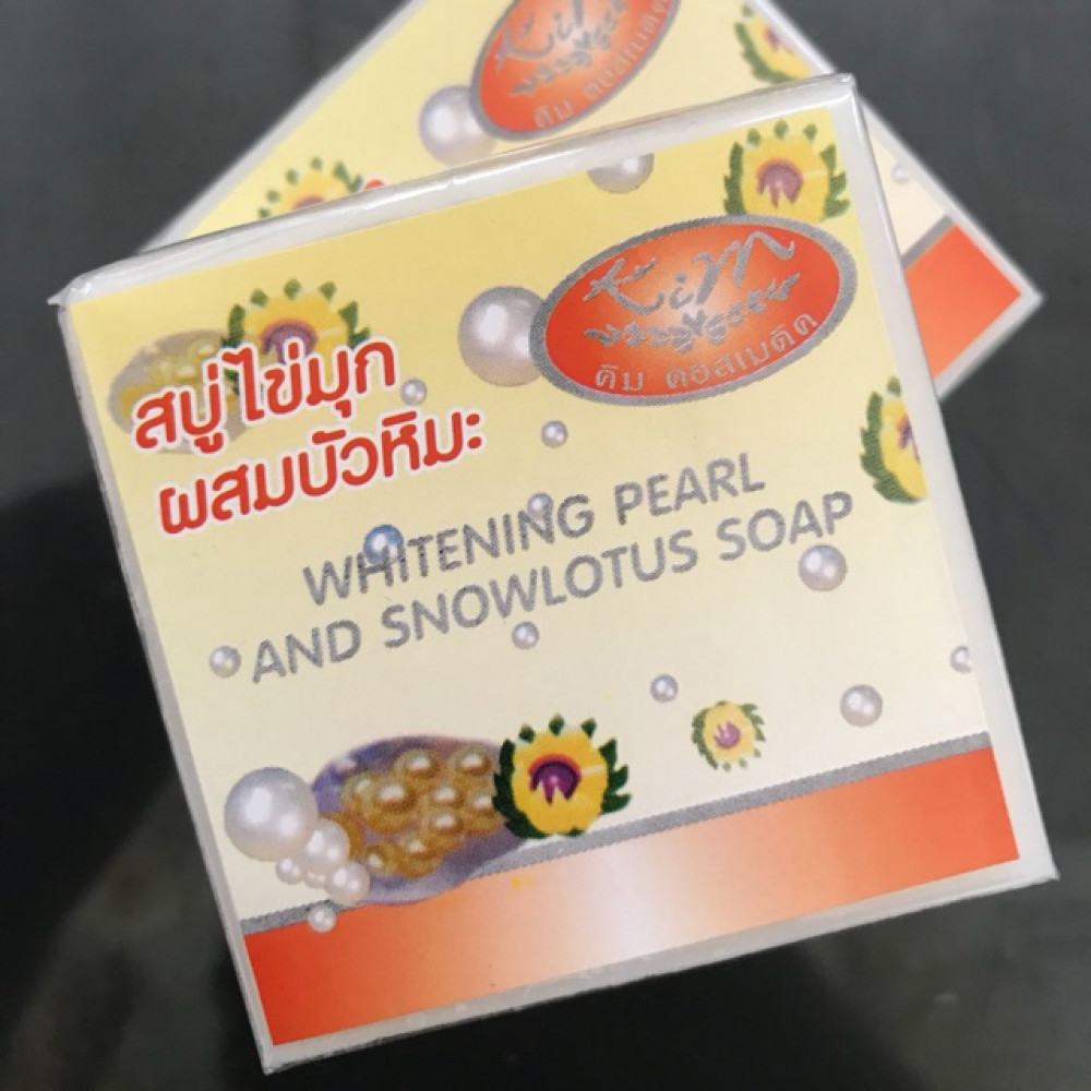 Original Kim Whitening Pearl & Snowlotus Soap Ready Stock