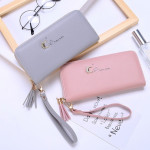 Ready Stock Simple Stylish Women Long Zip Purse Wallet with Card Holder