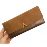 'V' Korean Style Stylish Lady Long Fold Over Purse with Card Holders