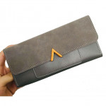 'V' Korean Style Stylish Lady Long Fold Over Purse with Card Holders