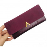 'V' Korean Style Stylish Lady Long Fold Over Purse with Card Holders