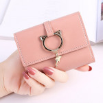 Cutee Cat Meow Design Lady Short Purse Wallet Ready Stock