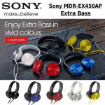 Sony MDR XB-450 Over Ear Headphones Best Sound Quality Ready Stock