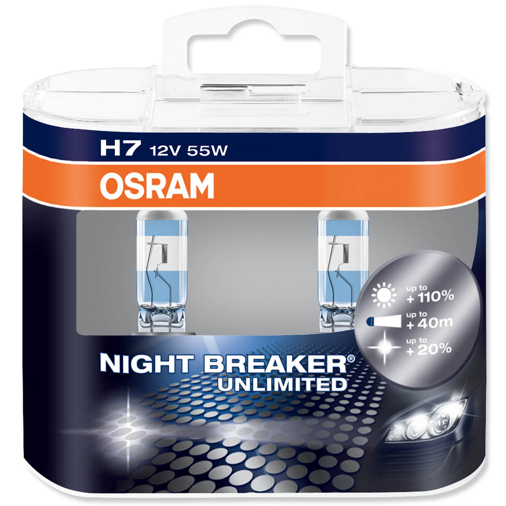 OSRAM Night Breaker Unlimited Car Bulbs H7 12V 55W