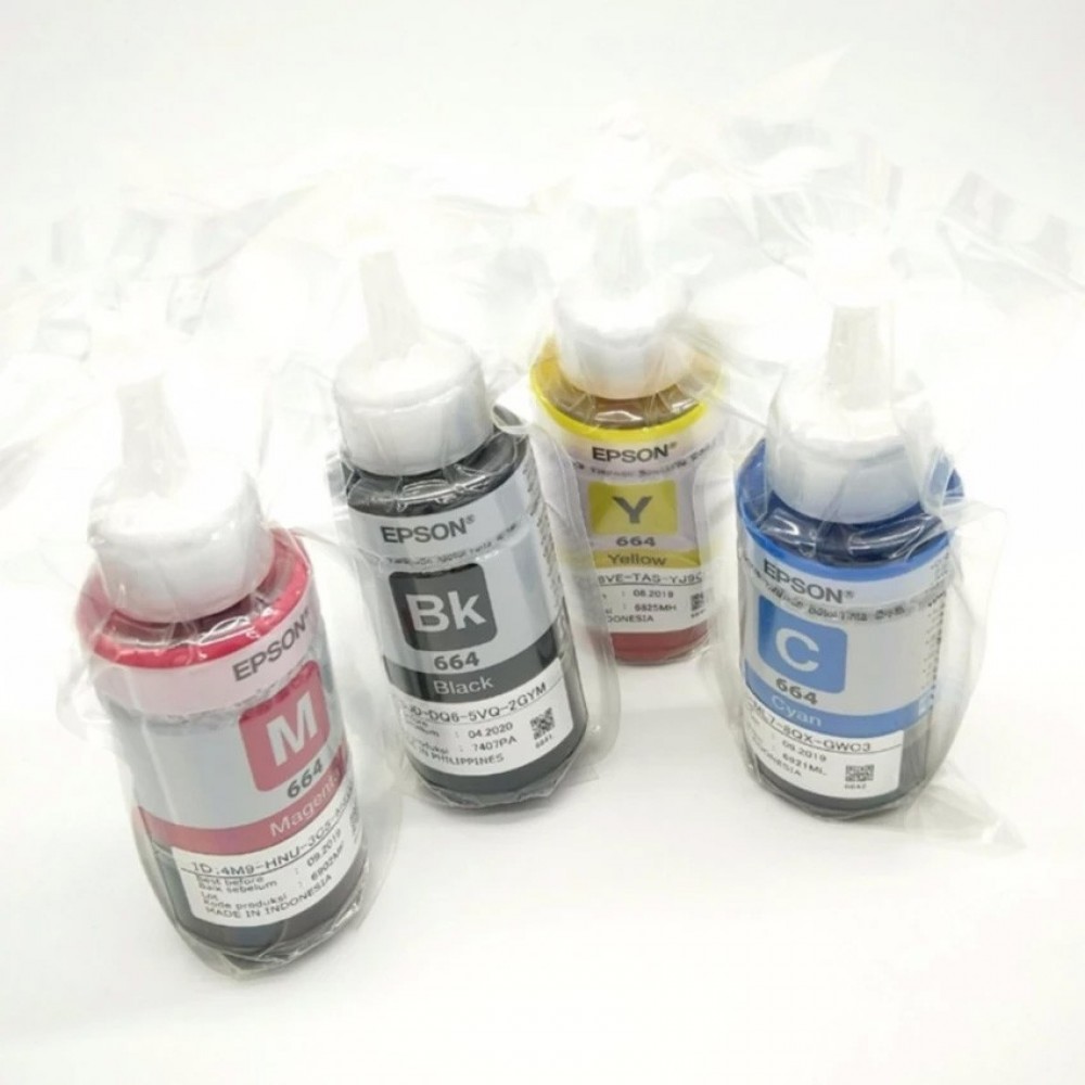 100% Original Epson T664 Refill Ink Bottle 70 ml Set Of 4 100% Original Epson T664 Refill Ink Bottle 70 ml Set Of 4
