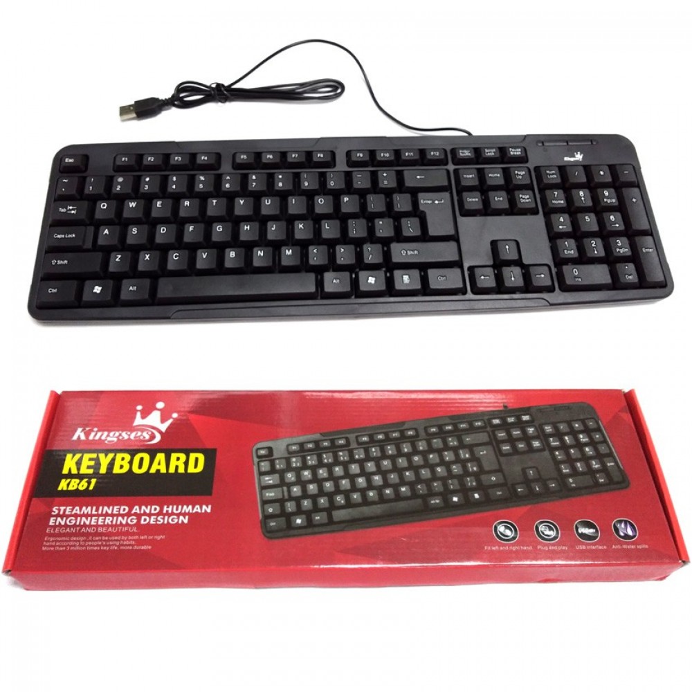 Kingses KB61 Steamlined and Human Engineering Design Usb Keyboard Kingses KB61 Steamlined and Human Engineering Design Usb Keyboard