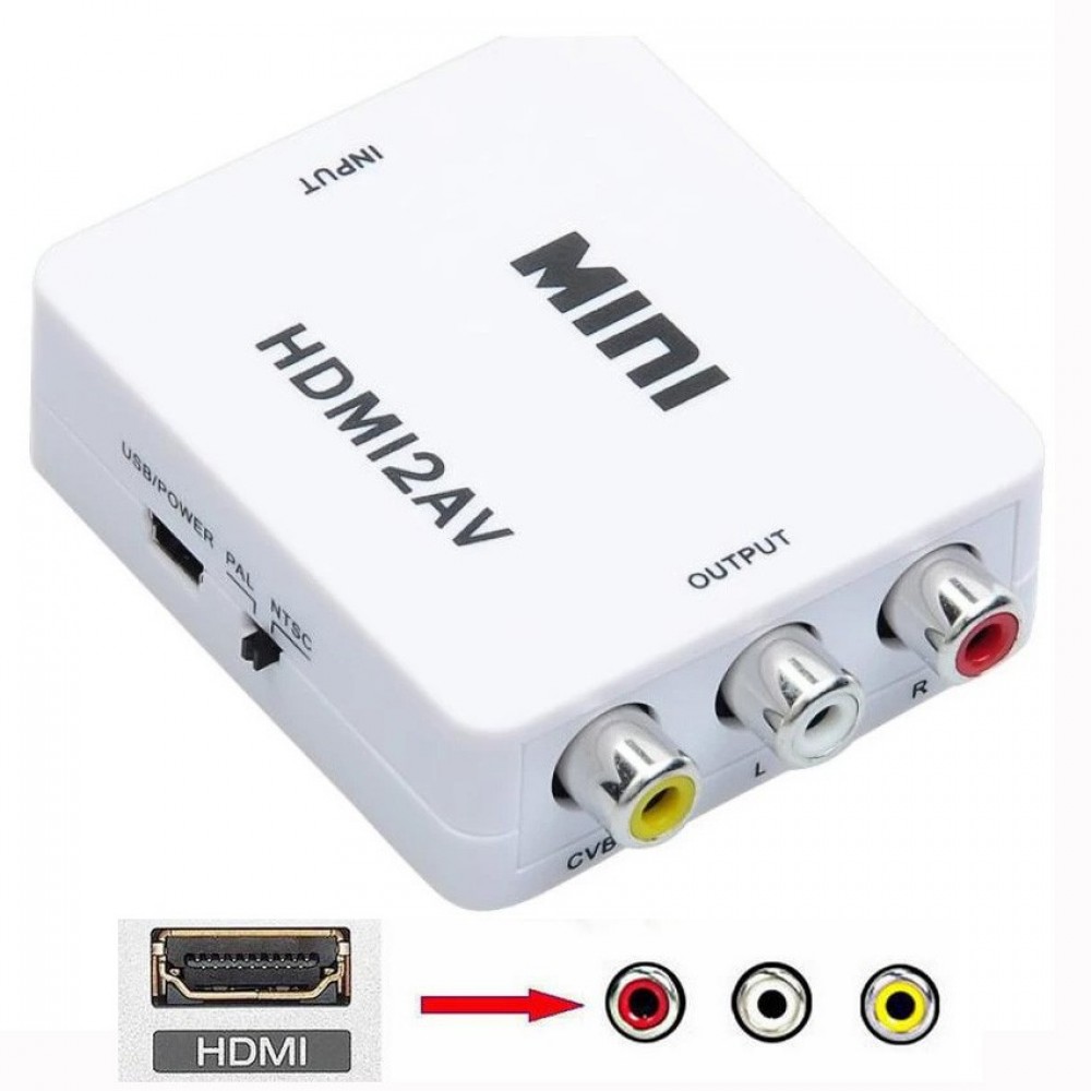 HDMI to AV Converter Composite 1080p HDMI to 3 RCA Audio Video AV CVBS Adapter HDMI to AV Converter Composite 1080p HDMI to 3 RCA Audio Video AV CVBS Adapter