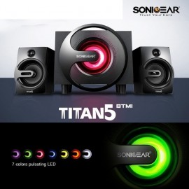 image of Official Sonic Gear Titan 5 BTMI Bluetooth Multimedia Speaker 7Pulsating LED