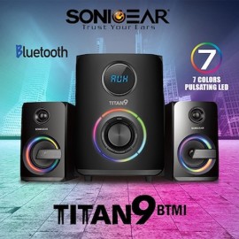 image of Official New Sonic Gear Titan 9 BTMI 7 Color Pulsating LED Multimedia Speaker