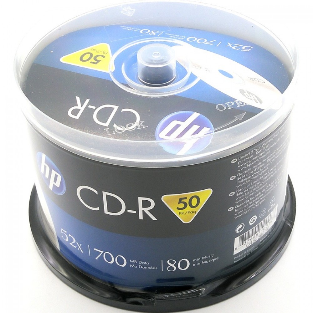 50Pcs Official HP CD-R 700MB 80Min 52X With Box 50Pcs Official HP CD-R 700MB 80Min 52X With Box