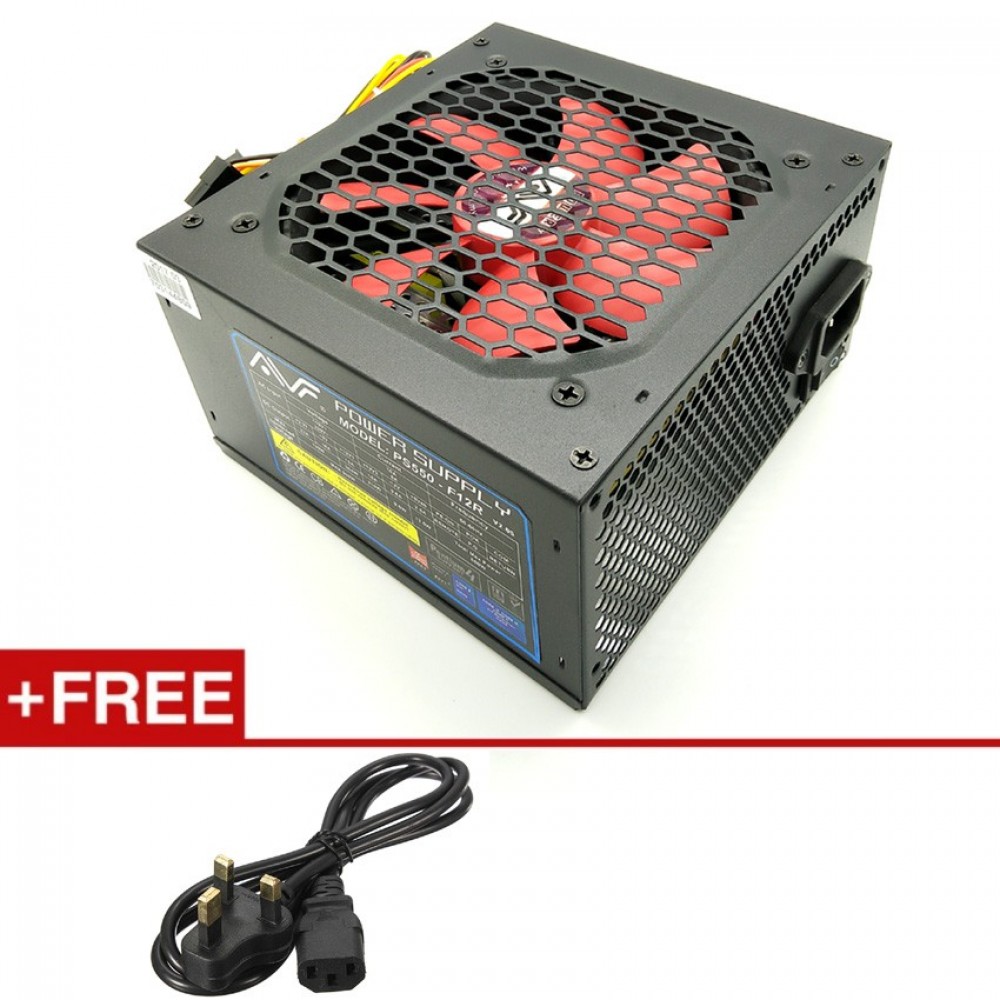 Official AVF 550W Power Supply with 12CM Big Fan (Black) Official AVF 550W Power Supply with 12CM Big Fan (Black)