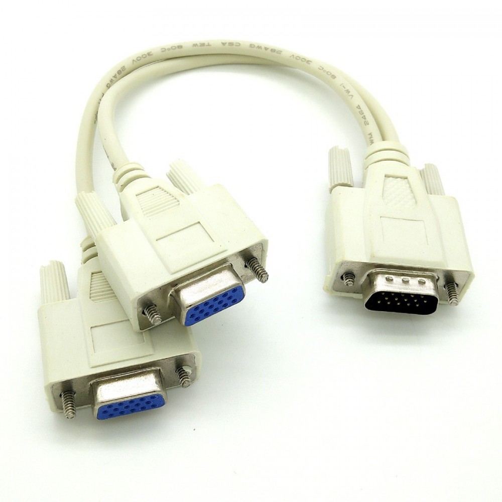 Zee-Cool VGA 1 Male to 2 Female Monitor Y Splitter Cable Zee-Cool VGA 1 Male to 2 Female Monitor Y Splitter Cable