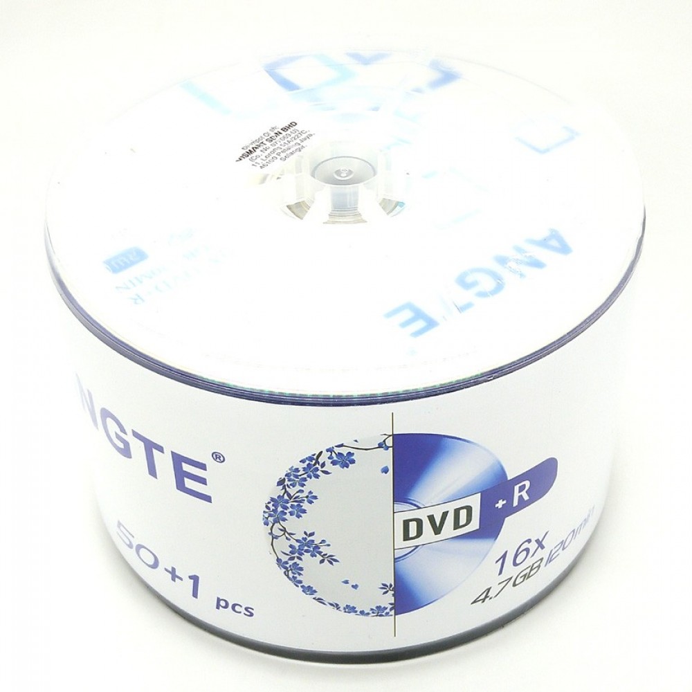 Angte DVD+R 4.7GB 120MIn 16X 50Pcs + Free 1Pcs Angte DVD+R 4.7GB 120MIn 16X 50Pcs + Free 1Pcs