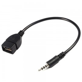 image of 3.5mm Male Audio Jack to USB Female OTG Converter Adapter Cable (T14-2)
