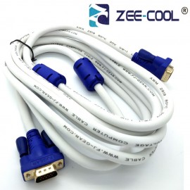 image of Official Zee-Cool 3M 15 Pin Male To Male VGA Monitor Connection Cable