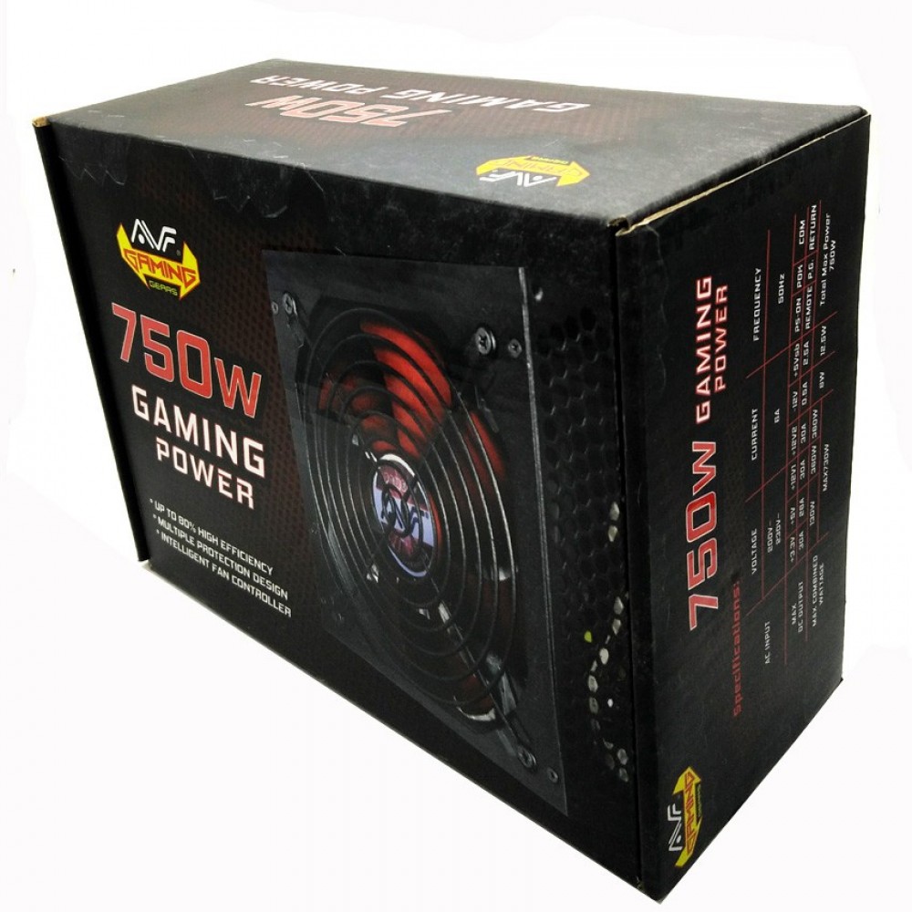 Official AVF Gaming Power 750W Power Supply with PCI-E 6pin & 8Pin Official AVF Gaming Power 750W Power Supply with PCI-E 6pin & 8Pin