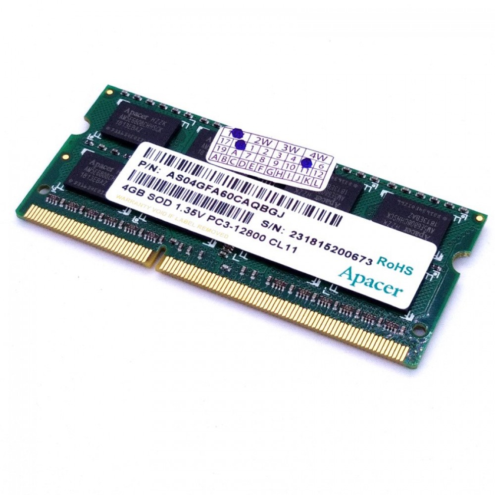APACER 4GB DDR3L 1600MHz SODIMM RAM FOR NOTEBOOK LOW VOLTAGE (T11-6) APACER 4GB DDR3L 1600MHz SODIMM RAM FOR NOTEBOOK LOW VOLTAGE (T11-6)