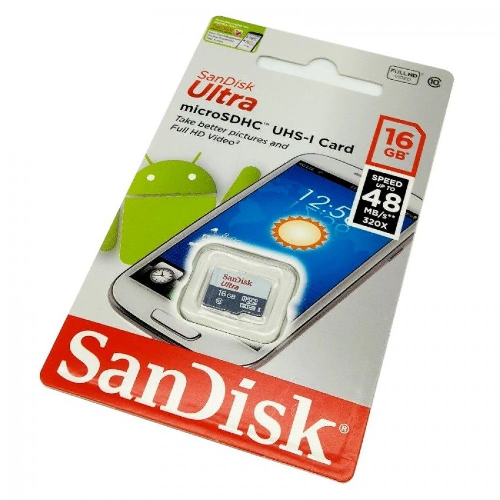 Offcial SanDisk Ultra 16GB Class 10 Micro Sd Memory Card 48MB/S Offcial SanDisk Ultra 16GB Class 10 Micro Sd Memory Card 48MB/S