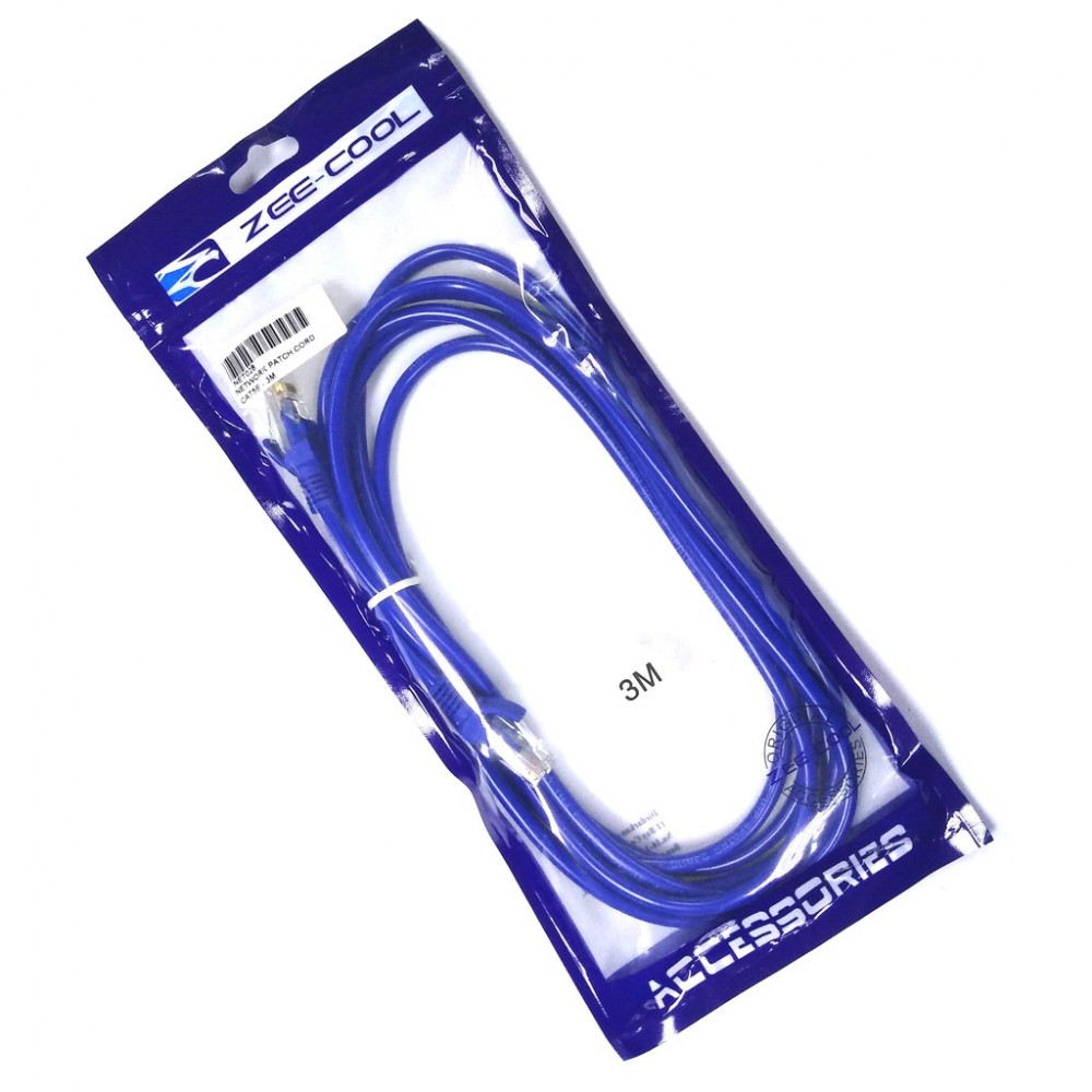 Zee-cool 3M Cat5e Rj45 Networking Ethernet Cable Speed Up to 10/100 Mps Zee-cool 3M Cat5e Rj45 Networking Ethernet Cable Speed Up to 10/100 Mps