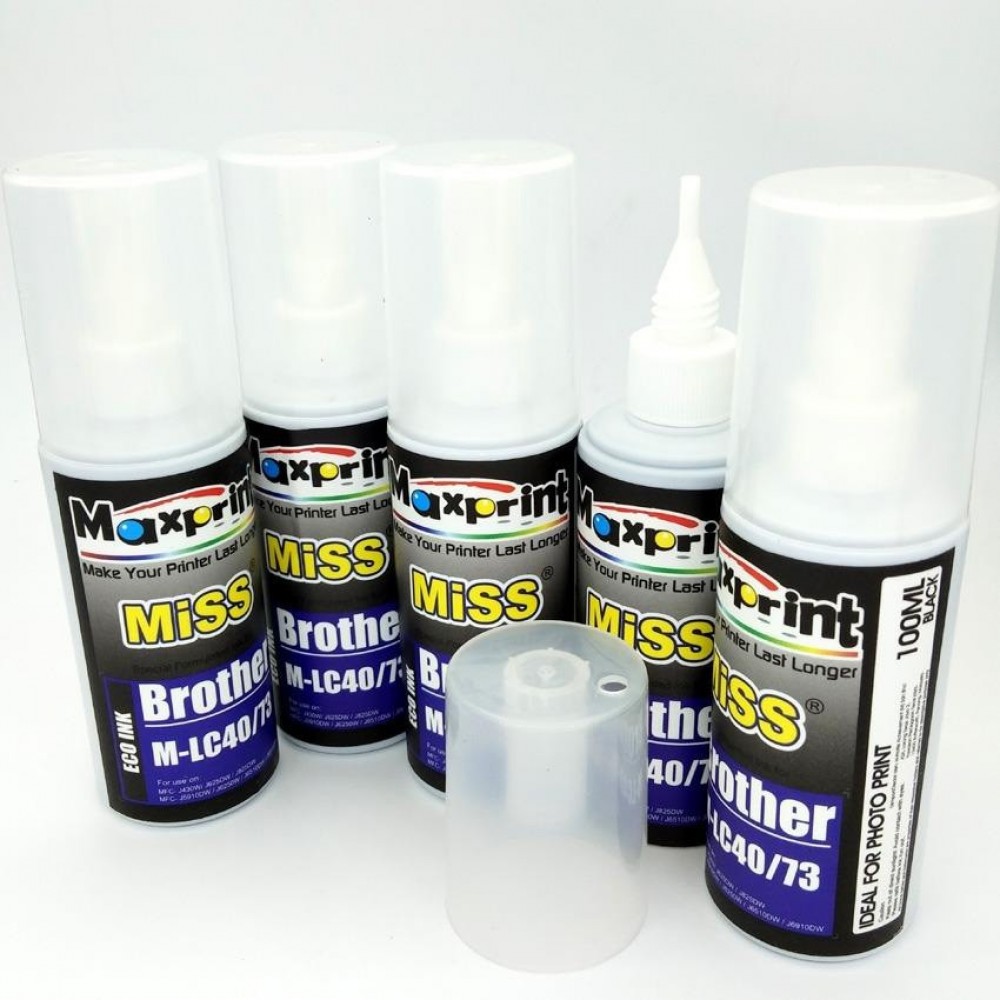 Maxprint 100ML High Quality Refill Ink for Brother Inkjet Printer Set of 5 Maxprint 100ML High Quality Refill Ink for Brother Inkjet Printer Set of 5