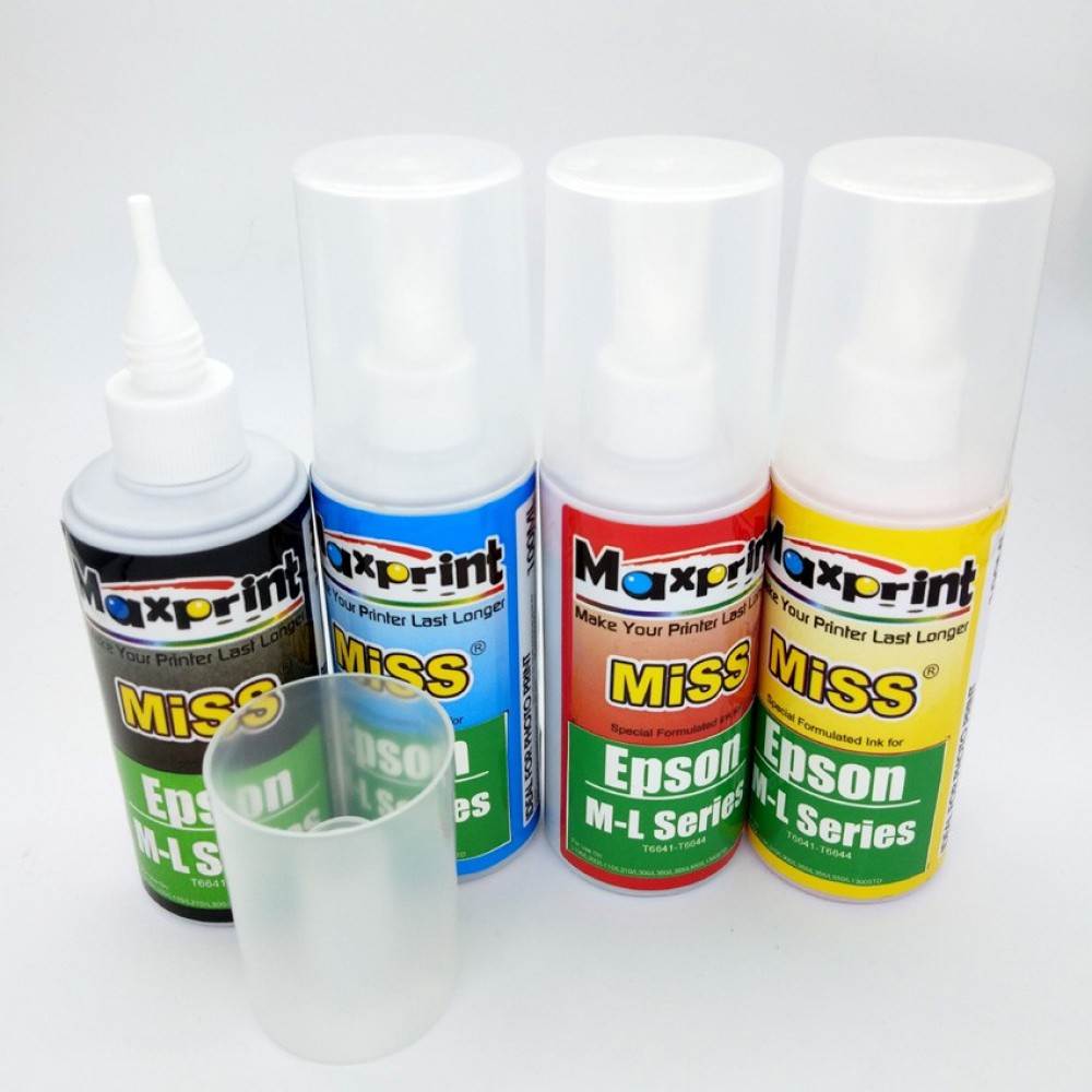 4Pcs Official Maxprint 100ML Refill Ink For Epson M & L All Series 4Pcs Official Maxprint 100ML Refill Ink For Epson M & L All Series