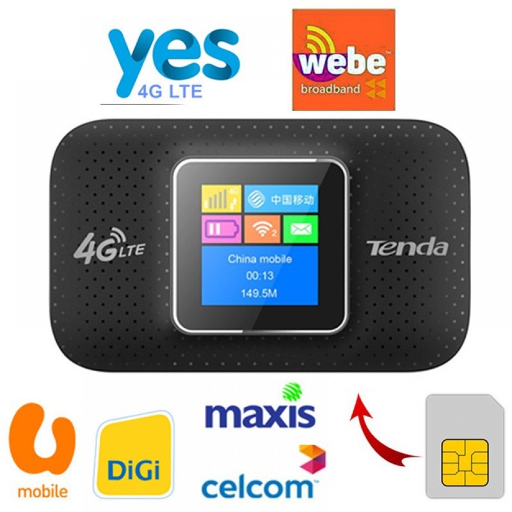 Tenda 4G185 4G LTE Advanced Portable Wireless WiFi Modem Router MiFi WEBE UNIFI Tenda 4G185 4G LTE Advanced Portable Wireless WiFi Modem Router MiFi WEBE UNIFI