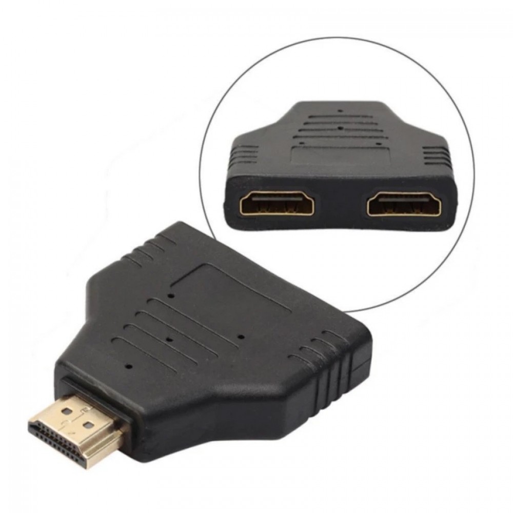 Gold HDMI Male to Dual HDMI Twin Female Y Splitter Adapter For HD TV (T12-10) Gold HDMI Male to Dual HDMI Twin Female Y Splitter Adapter For HD TV (T12-10)