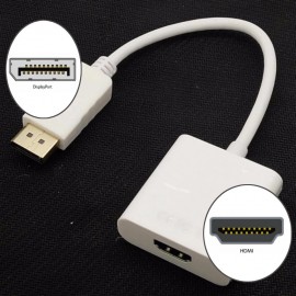 image of 100% working DisplayPort Male to 1080P HDMI Female Video Converter Adapter Cable
