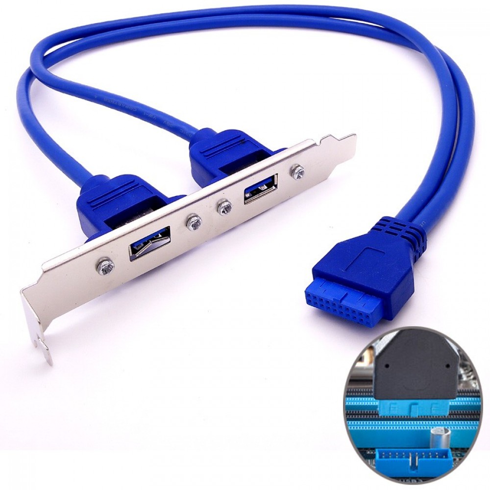 Motherboard 2 Ports USB 3.0 hubs Expansion Rear Panel Header Bracket Connector Motherboard 2 Ports USB 3.0 hubs Expansion Rear Panel Header Bracket Connector