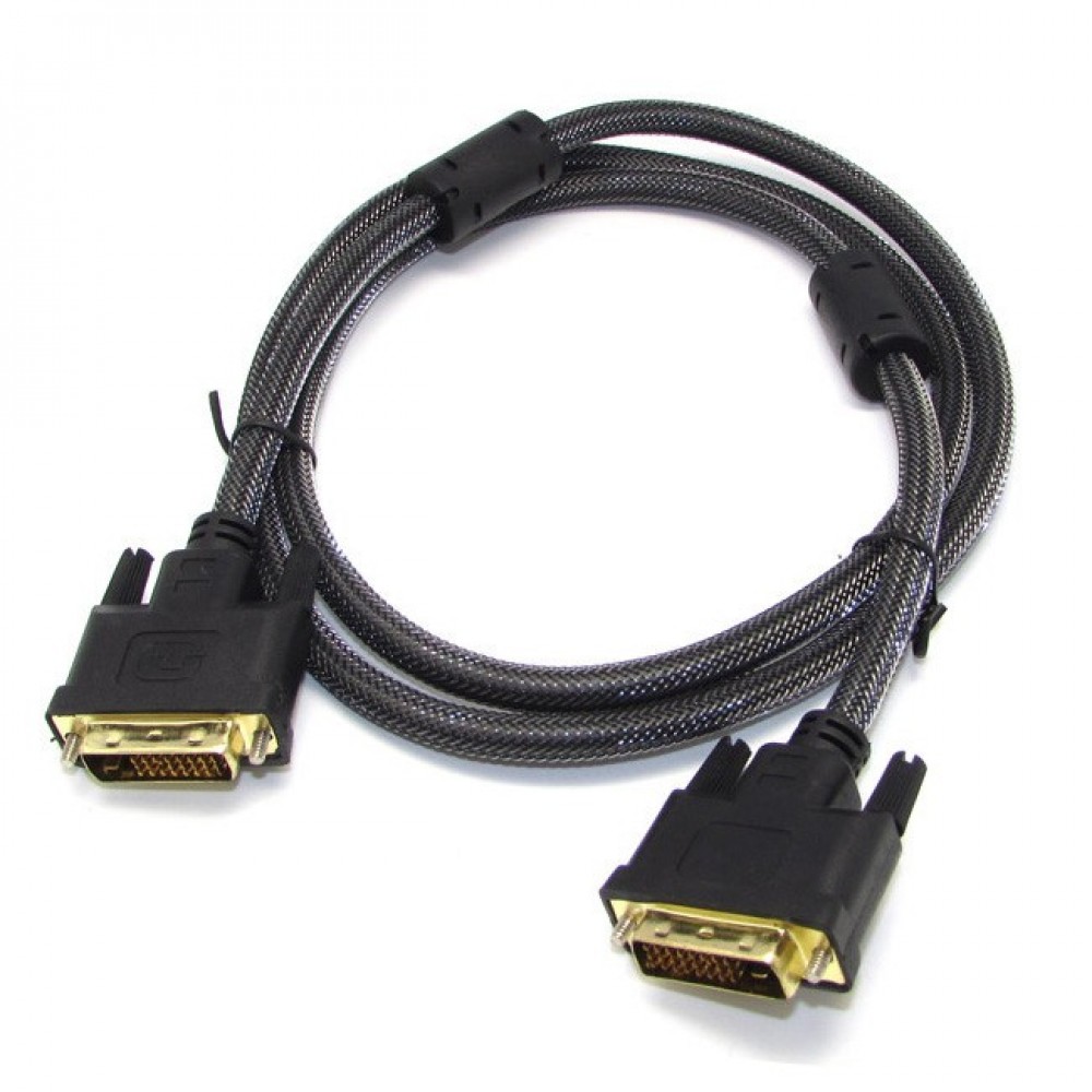 1.5M Gold-Plated Double Magnetic Ring DVI 24+1 Pin Male To DVI 24+1 Male Cable 1.5M Gold-Plated Double Magnetic Ring DVI 24+1 Pin Male To DVI 24+1 Male Cable
